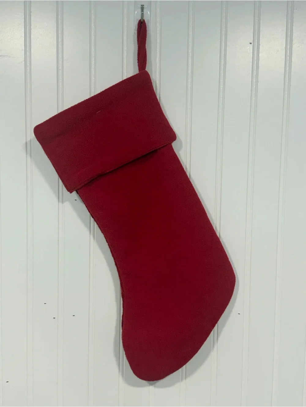 Monogram Red Cable-Knit Holiday Stocking - D Initial